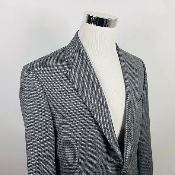 Joseph Abboud 42R Sport Coat Wool Silk Gray Knit Two Button Lined Double Vented - Picture 1 of 8